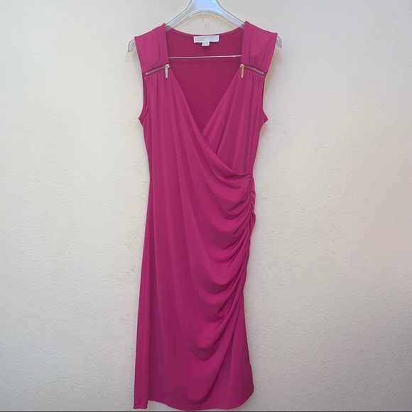 MICHAEL Michael Kors Pink Zipper Shoulder Dress B19/3 - Picture 3 of 11